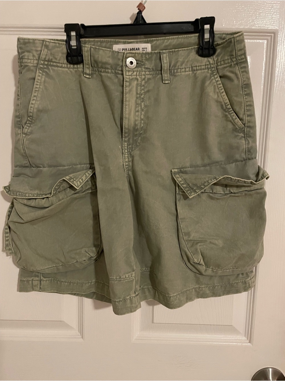 Green cargo shorts